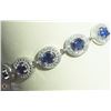 Image 3 : 2) ST. SILVER SAPPHIRE & WHITE STONES BRACELET
