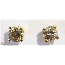 4) 14KT YELLOW GOLD DIAMOND STUD EARRINGS