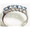 Image 1 : 5) STERLING SILVER SAPPHIRE RING