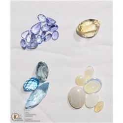 7) 4 LOTS OF GENUINE GEMSTONES