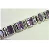 Image 2 : 9) STERLING SILVER AMETHYST BRACELET