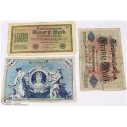 GERMAN 100 MARKS 1908, 50 MARKS 1914 AND 100
