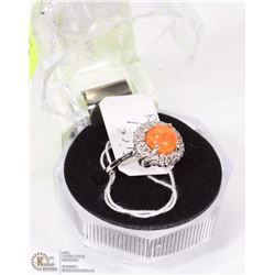 #3-AUSTRALIAN ORANGE  FIRE OPAL & WHITE CZ