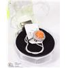 Image 1 : #3-AUSTRALIAN ORANGE  FIRE OPAL & WHITE CZ