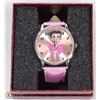 Image 1 : BETTY BOOP WATCH WITH PINK STRAP.