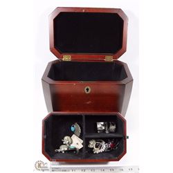 BOMBAY JEWELLERY BOX & CONTENTS WITH KEY.