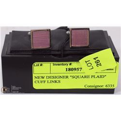 NEW DESIGNER "SQUARE PLAID" CUFF LINKS