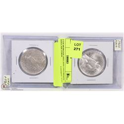2 US MORGAN 1922 AND 1923 PEACE DOLLAR COINS