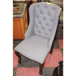 GREY WING BACK CHAIR