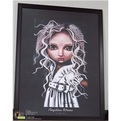 FRAMED ANGELINA WRONA PRINT "TIMIDE LAPIN".