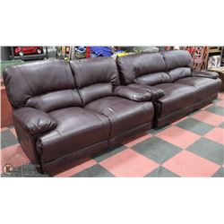 NEW ANDERSON BONDED LEATHER RECLINING SOFA AND