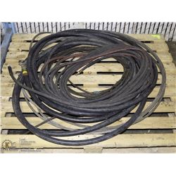 PALLET OF MISC STEEL CABLE, 30FT 3/8" PRESSURE