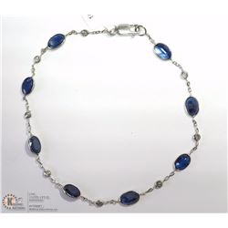 24) 14KT WHITE GOLD SAPPHIRE & DIAMOND BRACELET