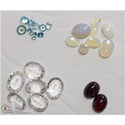 25) 4 LOTS OF ASSORTED GENUINE GEMSTONES