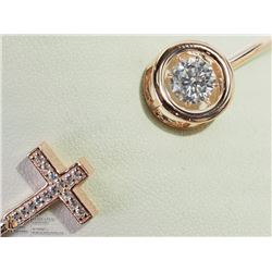 27) STERLING SILVER ROSE GOLD CZ BRACELET