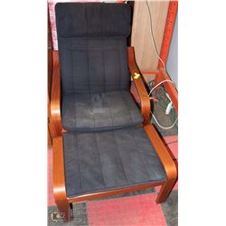 IKEA POANG ARMCHAIR AND FOOTSTOOL