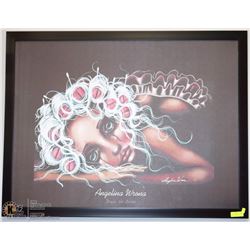 FRAMED ANGELINA WRONA PRINT "DRYIN' THE DISHES".