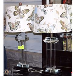 SET OF 2 HOMETRENDS CLEAR ACRYLIC PILLAR LAMPS,24"
