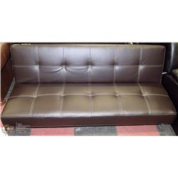 NEW BROWN SWITCHBACK LEATHERETTE FUTON