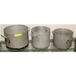 LOT OF 3 STOCK POTS