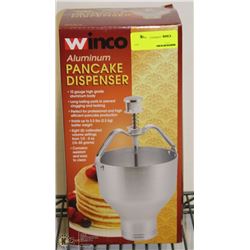 NEW WINCO ALUMINUM COMMERCIAL PANCAKE DISPENSER