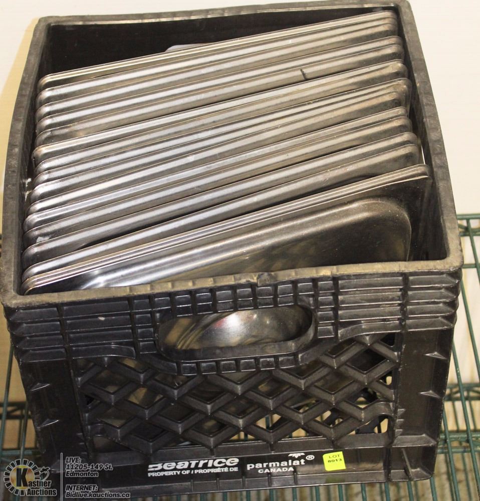 MILK CRATE OF INSERT LIDS