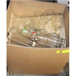 LARGE BOX OF ASSORTED DRINKING GLASSES