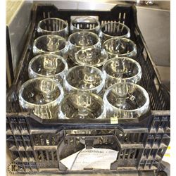 LOT OF 13 THICK GLASS GOBLETS