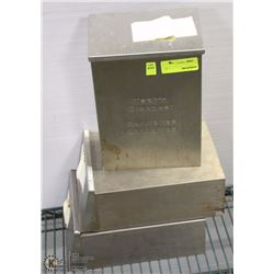 LOT OF 3 STAINLESS STEEL NAPKIN DISPOSAL BASKETS