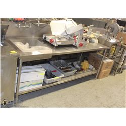 STAINLESS STEEL 2 TIER PREP TABLE WITH SINK AND