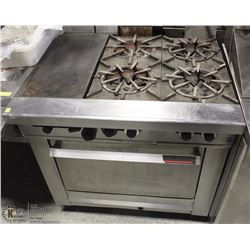 GARLAND 4 BURNER COMBINATION FLATTOP GRILL W/ OVEN