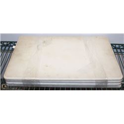LOT OF 4 WHITE PLASTIC CUTTING BOARDS