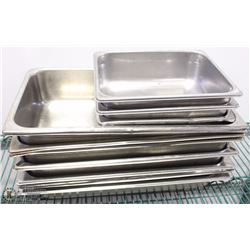 LOT OF 9 FULL SIZE VARIOUS-DEPTH STAIN.STEEL
