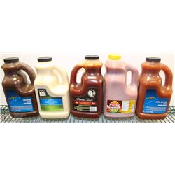 5 JUGS OF ASSORTED CULINARY SAUCES