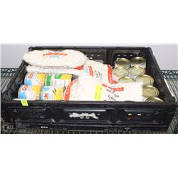 FLAT OF CANNED FRUIT AND MARSHMALLOWS