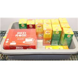 FLAT OF ASSORTED LIPTON TEA & RED ROSE TEA
