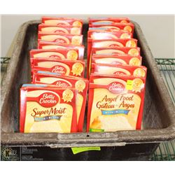 FLAT OF BETTY CROCKER (16) WHITE ANGEL CAKE MIX &