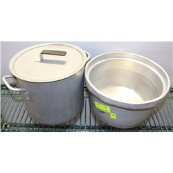 ALUMINIUM MIXING BOWL W/ POT AND 2 LIDS