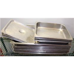LOT OF ASSORTED SIZED STAINLESS STEEL INSERTS