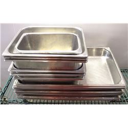 LOT OF ASSORTED SIZES STAINLESS STEEL INSERTS