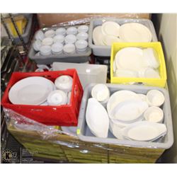 PALLET OF MANY ASSORTED PROCELAIN/CERAMIC SERVING