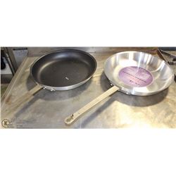 2 LARGE +12" ALUMINUM FRYING PANS
