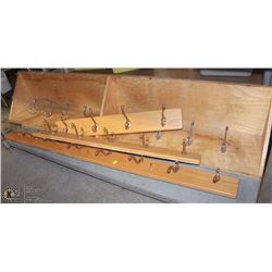 LOT OF 4 MOUNTABLE WOODEN COAT-RACKS