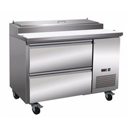 NEW ICB DUAL-DRAWER REFRIGERATED PIZZA PREP-TABLE