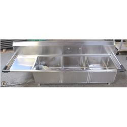 NEW 3-WELL NSF STAINLESS STEEL SINK W/ LEGS