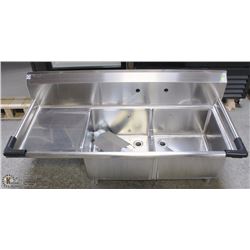 NEW 2-WELL NSF STAINLESS STEEL SINK W/ LEGS