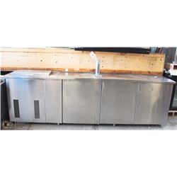 10FT DIAMOND STAINLESS STEEL BACKBAR COOLER W/ TAP