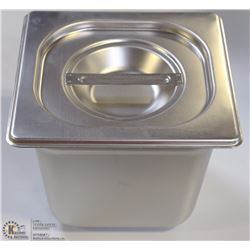 ME#8, S/S FOOD PAN ONE FOURTH SIZE 6" DEEP WITH