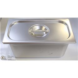 ME#7, S/S FOOD PAN ONE THIRD SIZE 6" DEEP WITH LID