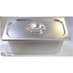 ME#7, S/S FOOD PAN ONE THIRD SIZE 6" DEEP WITH LID
